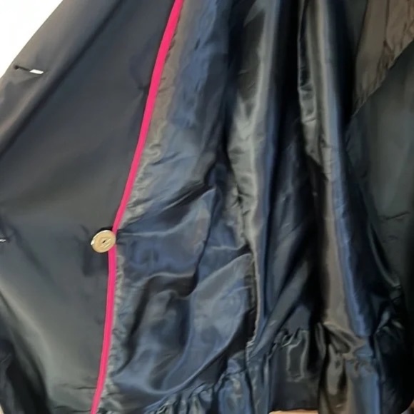 Kate Spade Black Trench Coat with Ruffle Skirt - Picture 4 of 6